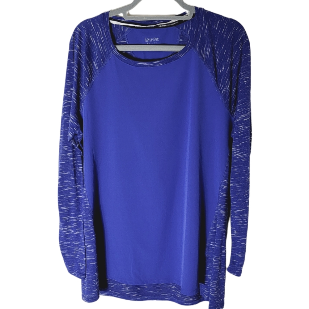 Calvin Klein performance quick dry blue activewear top women's plus size 0X